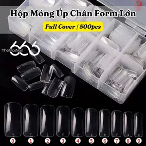 Set Tip Úp Móng Chân Form Lớn Full Cover 500pcs (0–9) – Tip Úp Gel Nhanh, Form Tự Nhiên Chuẩn Salon THEGIOINAIL666