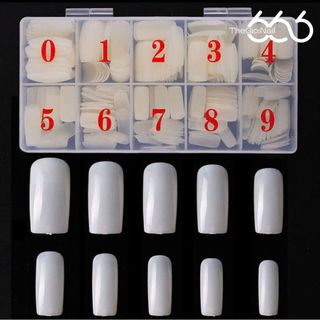 Set Tip Úp Móng Chân Form Lớn Full Cover 500pcs (0–9) – Tip Úp Gel Nhanh, Form Tự Nhiên Chuẩn Salon THEGIOINAIL666