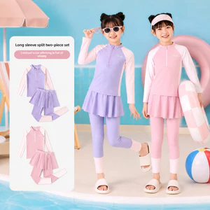 Đồ Bơi Bé Gái Dài Tay Chống Nắng Quần Dài Kèm Váy SHELLS – Baby Shark Shop