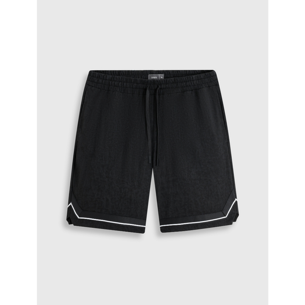 Quần short nam CANIFA chất liệu cotton mềm mịn ống rộng cạp chun phối line 8BS26S023
