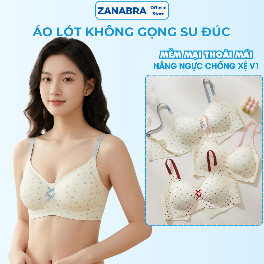 [Mẫu Mới Về] Áo ngực, Áo lót su đúc cup v đềm mềm mại không gọng không viền chống chảy xệ V1 ZANABRA A967