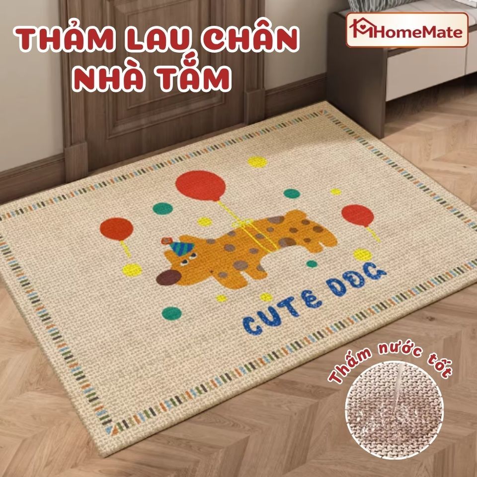 Thảm Lau Chân Thấm Nước Nhanh, Thảm Nhà Tắm Chống Trượt Vải Lanh, Thảm Chùi Chân Không Bám Bụi Cắt Tùy Ý