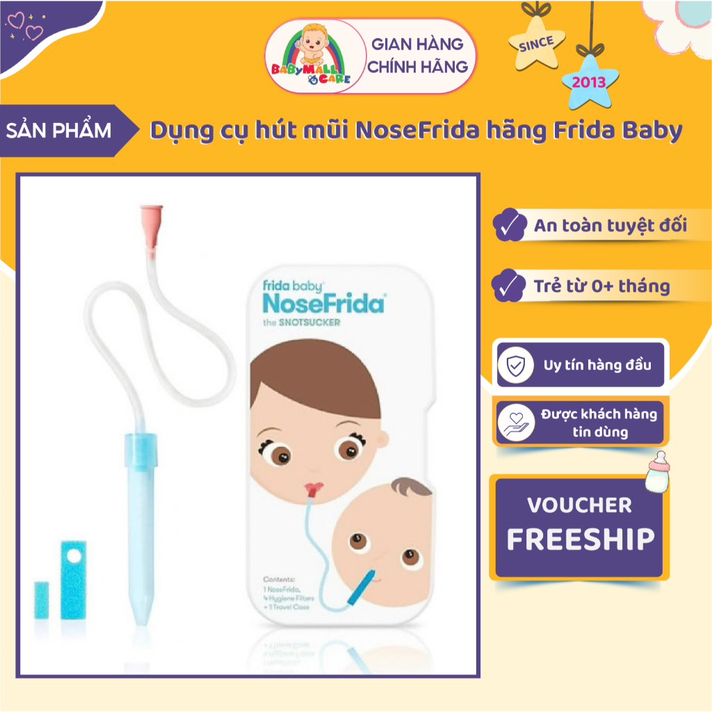 Dụng Cụ Hút Mũi NoseFrida Frida Baby Vệ Sinh Mũi, Giảm Nghẹt Cho Bé Từ 0 Tháng Tuổi |Babymall & Care