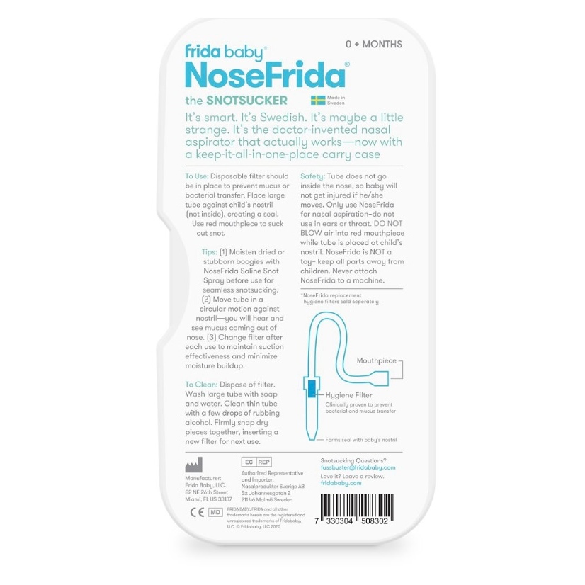 Dụng Cụ Hút Mũi NoseFrida Frida Baby Vệ Sinh Mũi, Giảm Nghẹt Cho Bé Từ 0 Tháng Tuổi |Babymall & Care