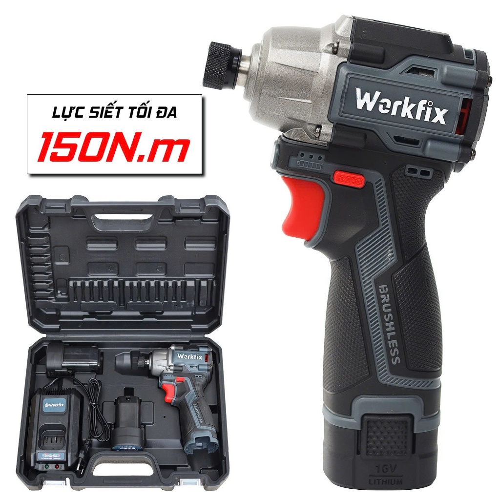 Máy Chuyên Vít Workfix WF-SD150PRO 150Nm - 100% Lõi Đồng, Động Cơ Không Chổi Than,  Bảo Hành 6 Tháng