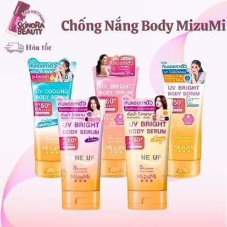 Kem Chống Nắng Body MizuMi UV Bright Body Serum Tone Up Beige/ Lilac KCN Body Nâng Tone MizuMi 120 ml - Skinora Beauty