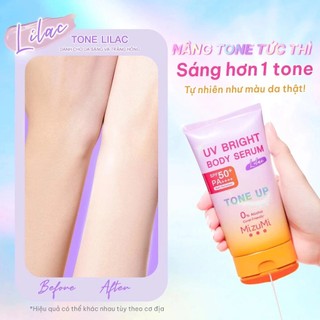 Kem Chống Nắng Body MizuMi UV Bright Body Serum Tone Up Beige/ Lilac KCN Body Nâng Tone MizuMi 120 ml - Skinora Beauty