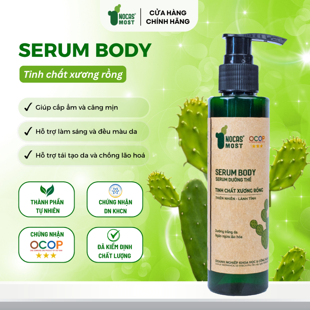 Serum body thiên nhiên Nocas Most chiết xuất Xương rồng giúp toàn thân trắng mịn, dưỡng ẩm da 150ml