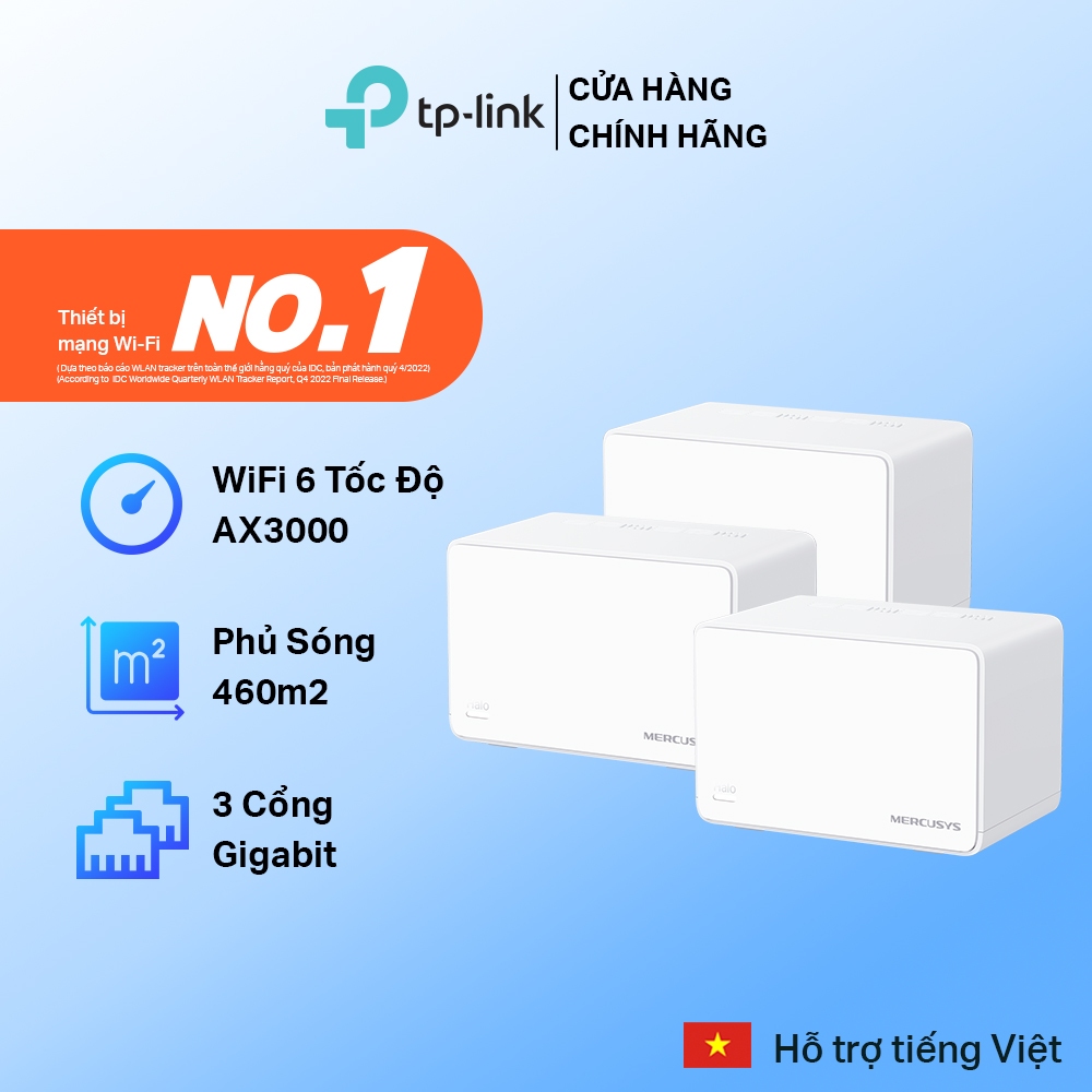 Hệ thống Mesh Mercusys Halo H80X – tốc độ AX3000, Phủ Sóng Toàn Bộ Nhà