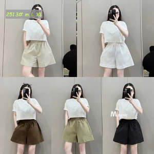 Quần Đùi Nữ Q.Zhou Chất Đũi Thô Thoáng Mát Mềm Mịn, Quần Short Nữ Cạp Chun Cao Thoải Mái Dễ Phối Đồ | SANA CLOSET #2513