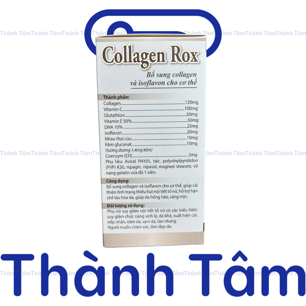 Viên uống trắng da COLLAGEN ROX TRẮNG hỗ trợ làm đẹp da, giảm nám mờ thâm - Hộp 60 viên