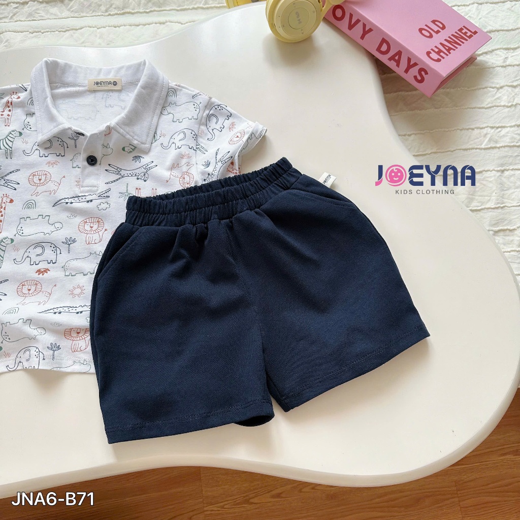 Set bộ cộc polo Joeyna B71 in tràn hình thú cho bé 8-24kg
