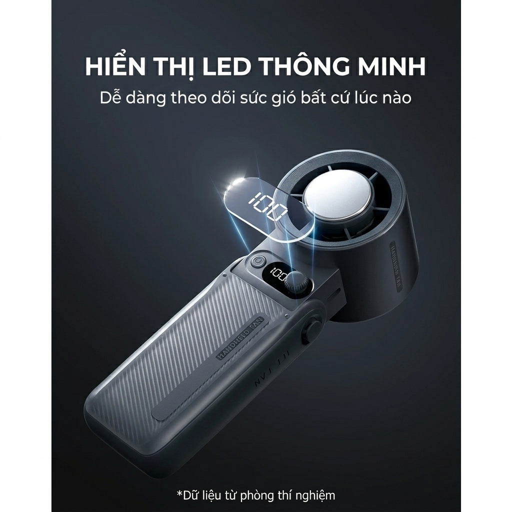 Quạt cầm tay sò lạnh pin sạc tích điện gấp gọn để bàn 199 tốc độ gió - Gutek K228