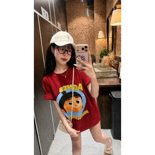 Áo thun chất cotton su form rộng tay lỡ - cô gái ange