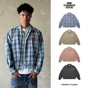 Áo Flannel Form Boxy "BRAMBLE” Chất Vải Sơ Mi Kẻ Sọc Caro Thêu Logo Tay Dài Unisex Nam Nữ | Common Issue