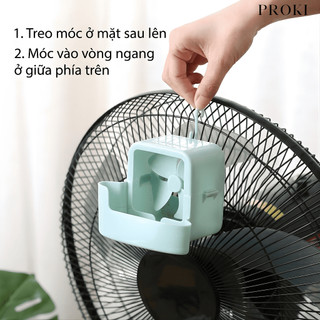 Quạt Hộp Kèm Đá Viên Proki Quạt Điều Hoà Kẹp Lồng Kèm 4 Cốc Đá Làm Mát Nhanh, Gió Lạnh Sâu, Dễ Lắp, Tiết Kiệm Điện