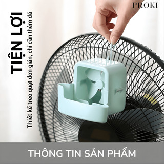 Quạt Hộp Kèm Đá Viên Proki Quạt Điều Hoà Kẹp Lồng Kèm 4 Cốc Đá Làm Mát Nhanh, Gió Lạnh Sâu, Dễ Lắp, Tiết Kiệm Điện