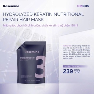 Ủ Tóc Rosemine Làm Mượt Tóc Mặt Nạ Ủ Tóc Keratin Rosemine Ngăn Gãy Rụng Tóc Phục Hồi Tóc - Skinora Beauty