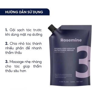 Ủ Tóc Rosemine Làm Mượt Tóc Mặt Nạ Ủ Tóc Keratin Rosemine Ngăn Gãy Rụng Tóc Phục Hồi Tóc - Skinora Beauty