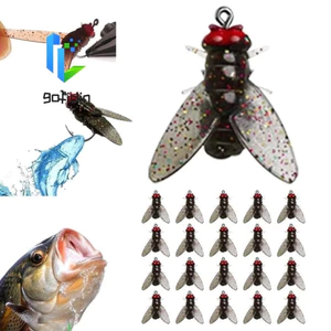 Combo Hộp 10 Mồi Câu Hình Ruồi Silicon Siêu Nhạy Cao Cấp, Mồi Câu Mô Phỏng Ruồi Cao Cấp Panfish