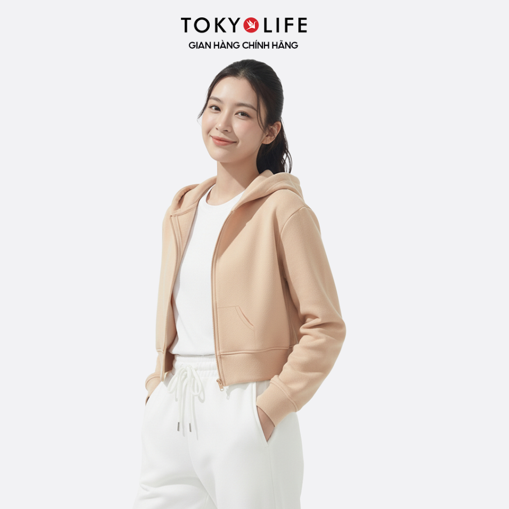 Áo Khoác Hoodie Nữ Lót Lông Thỏ Mềm Mại Dày Dặn 40002376 - TOKYOLIFE
