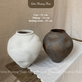 Bình hoa thiết kế phong cách WABI SABI nhiều kiểu dáng, men atlantic/ nâu mộc