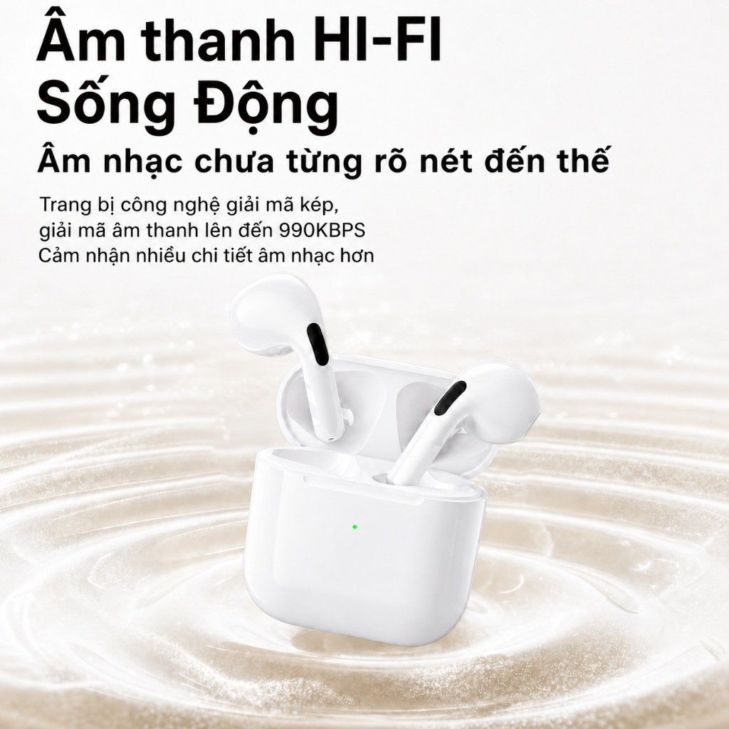 Tai Nghe Không Dây Pro4 Mini Bluetooth 5.0, Nhét Tai Êm, Điều Khiển Cảm Ứng, Tương Thích Đa Thiết Bị