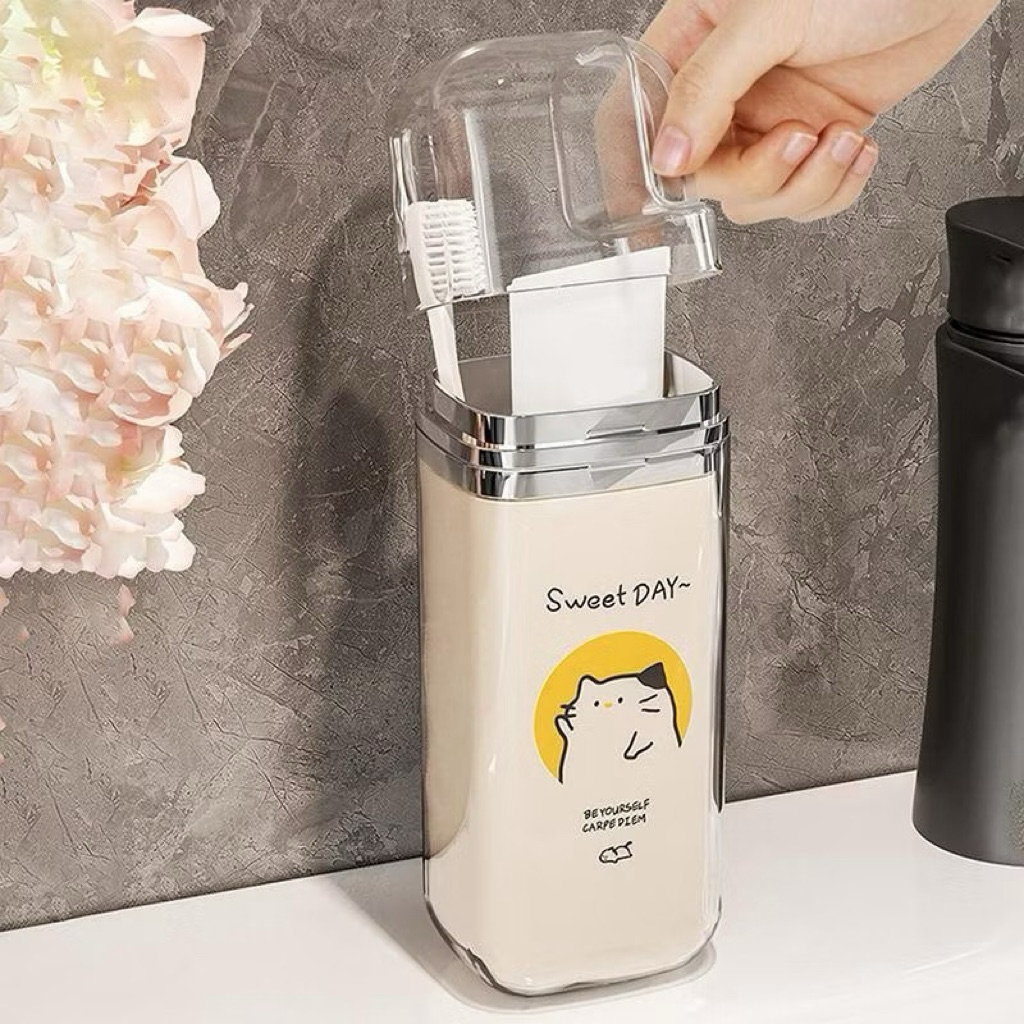 Hộp đựng bàn chải đánh răng du lịch đa năng có nắp đậy tiện lợi