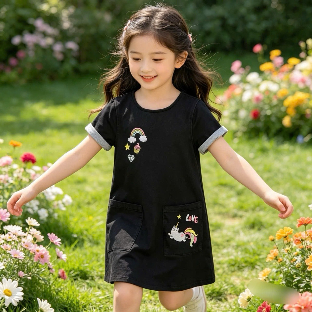 Váy Yếm Bé Gái Siêu Xinh - Đầm Yếm Thời Trang S5312 D8916 Dễ Thương Cho Bé Size 1-10 Tuổi (10-45kg)
