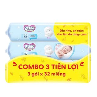 [Quà Tặng Không Bán] Combo 3 gói khăn ướt Bobby 32 tờ - Lucie's Mom