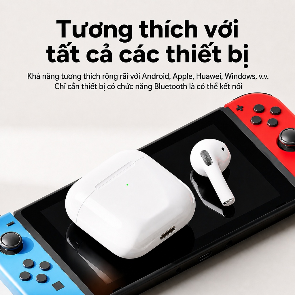 Tai Nghe Không Dây Pro4 Mini Bluetooth 5.0, Nhét Tai Êm, Điều Khiển Cảm Ứng, Tương Thích Đa Thiết Bị