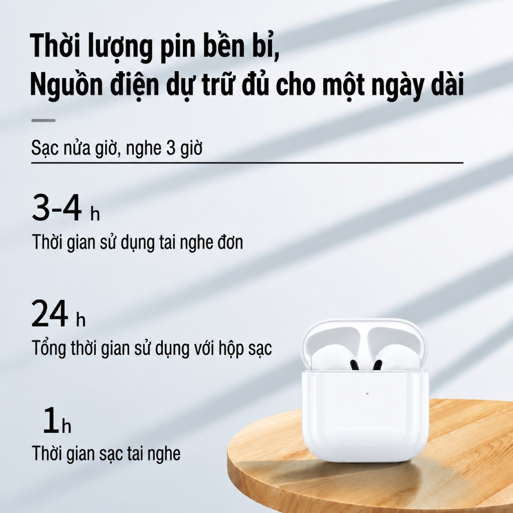 Tai Nghe Không Dây Pro4 Mini Bluetooth 5.0, Nhét Tai Êm, Điều Khiển Cảm Ứng, Tương Thích Đa Thiết Bị