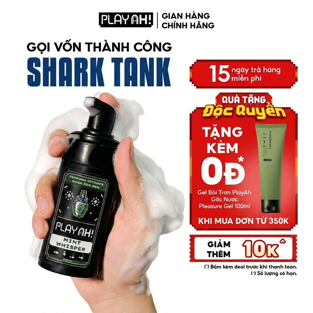Bọt Dung Dịch Vệ Sinh Nam PlayAh! Dark Indulgence hương Chocolate/Mint Whisper/Franklin tạo bọt 100ml