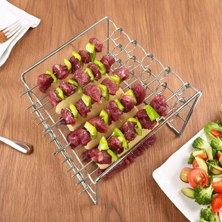 Bộ 24 Giá Xiên Nướng Thịt Inox 304 Không Gỉ, Nướng Chín Đều Không Cần Lật