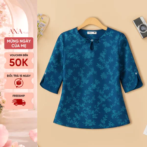 Áo Kiểu Dáng Suông Trung Niên ANA Mode Chất Liệu Gấm Thanh Lịch Đi Tiệc Quà Tặng Mẹ AK25CHE21