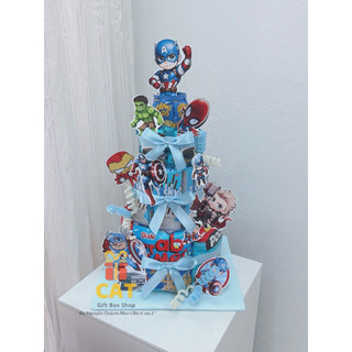 Tháp bánh kẹo sinh nhật đa chủ đề, tráp tốt nghiệp, Lẵng giỏ quà sinh nhật Hello Kitty , Siêu anh hùng, quà bánh kẹo