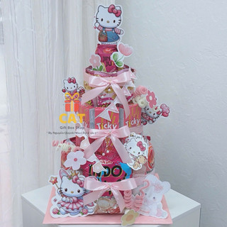 Tháp bánh kẹo sinh nhật đa chủ đề, tráp tốt nghiệp, Lẵng giỏ quà sinh nhật Hello Kitty , Siêu anh hùng, quà bánh kẹo