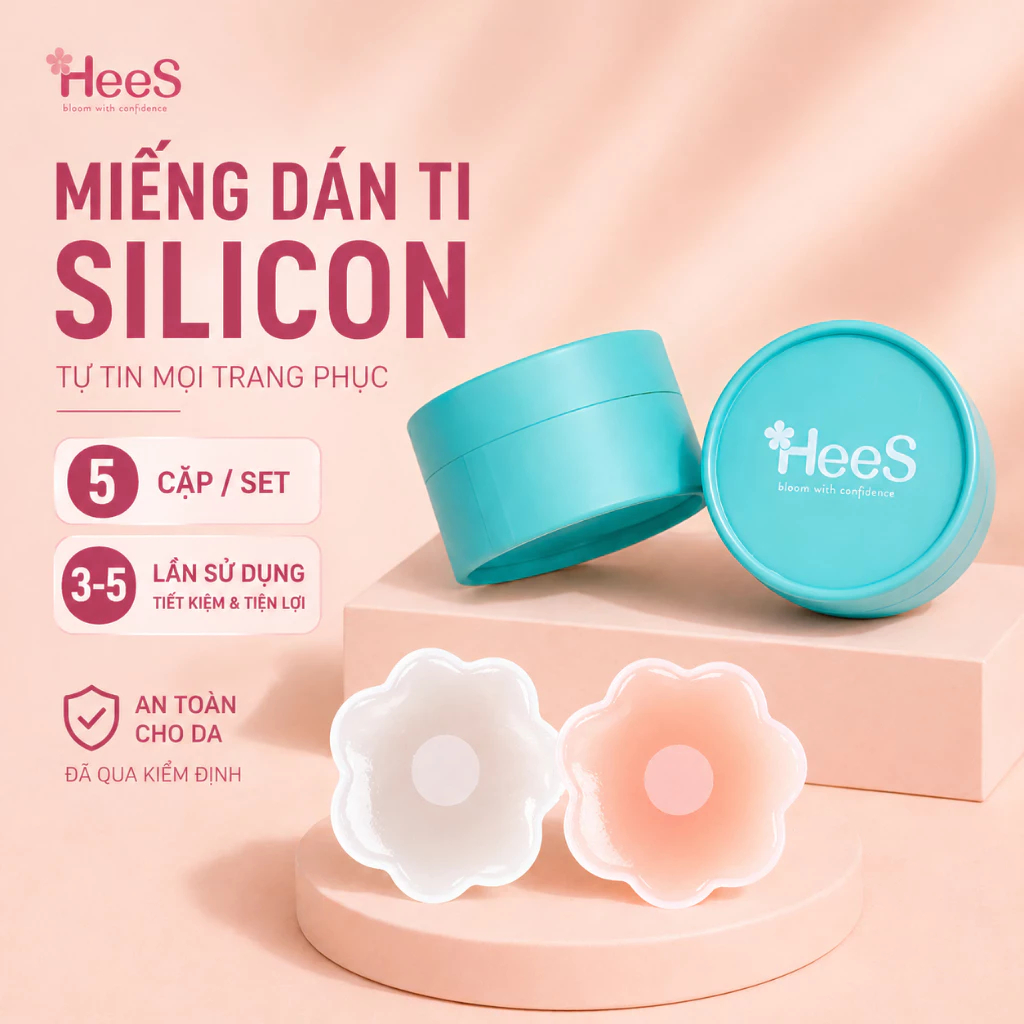 Miếng Dán Ngực Silicon Trong Suốt Che Nhũ Hoa Siêu Mỏng Tái Sử Dụng Nhiều Lần EvaBra H999