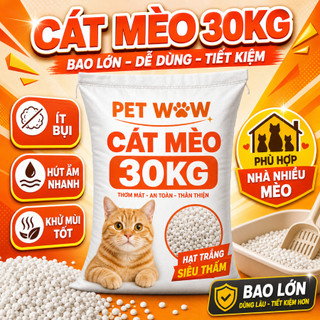 Cát Vệ Sinh Cho Mèo Bao 30kg - Combo Thơm Nhẹ, Khử Mùi, Tiết Kiệm