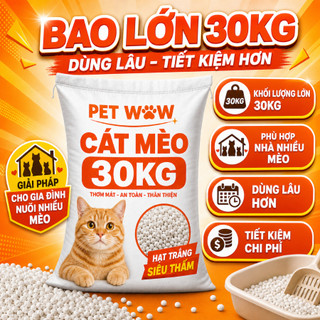 Cát Vệ Sinh Cho Mèo Bao 30kg - Combo Thơm Nhẹ, Khử Mùi, Tiết Kiệm