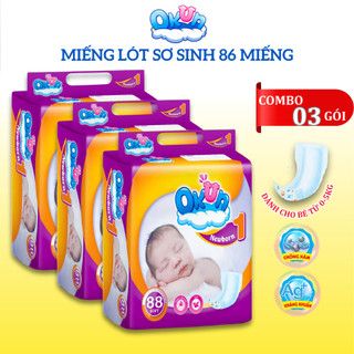 Miếng lót sơ sinh Newborn OKun 86 miếng Tã lót dùng cho bé từ 0 đến 5 kg mềm mại siêu thấm khô thoáng