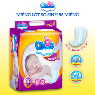 Miếng lót sơ sinh Newborn OKun 86 miếng Tã lót dùng cho bé từ 0 đến 5 kg mềm mại siêu thấm khô thoáng