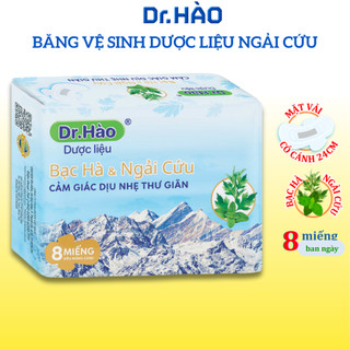 Băng vệ sinh Dr. Hào Dược Liệu Ngải Cứu BVS Cao Cấp mặt vải caro 3D Bạc Hà mát lạnh khử mùi hiệu quả