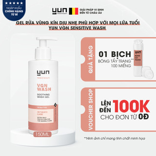 Gel vệ sinh vùng kín êm dịu cho da nhạy cảm phù hợp với mọi đối tượng YUN VGN Sensitive Wash 150ml (VGN-04)