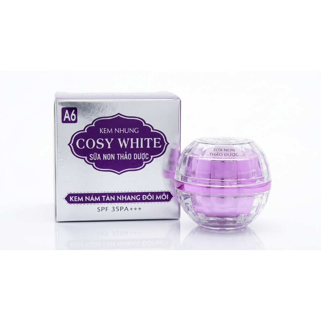 Kem Chống Lão Hóa Giảm Nhăn Da Cosy White A6 A10 Sữa Non Thảo Dược Ngừa Nám Đồi Mồi (Tím)