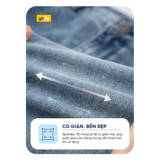 Quần jean dài nam YODY dáng regular tôn dáng cào xước cá tính MCJE26A019