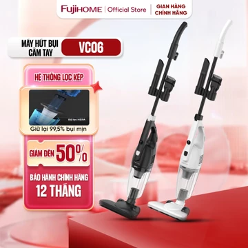 Máy hút bụi cầm tay FUJIHOME VC06, cây hút bụi mini gia đình đa năng ga giường sofa nệm, bộ lọc HEPA sạch bụi mịn