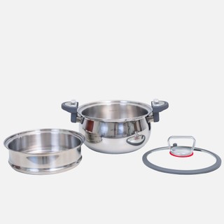 Nồi Tăng Áp Đa Năng Lock&King LK-3126 Inox 5 Lớp Có Xửng Hấp Cao Cấp