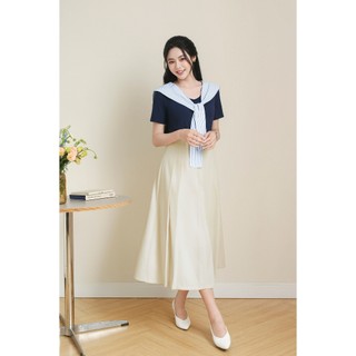 Chân Váy Công Sở Dài Xòe LAMER FASHION Xếp Ly Dáng Dài 2 Lớp Trẻ Trung ( Không Kèm Thắt Lưng ) HSD-O62L26Q005