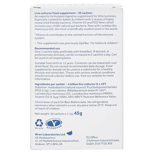 Men Vi Sinh Optibac Babies & Children Hỗ Trợ Tiêu Hóa Tăng Đề Kháng Hộp 30 Gói | Babymall & Care